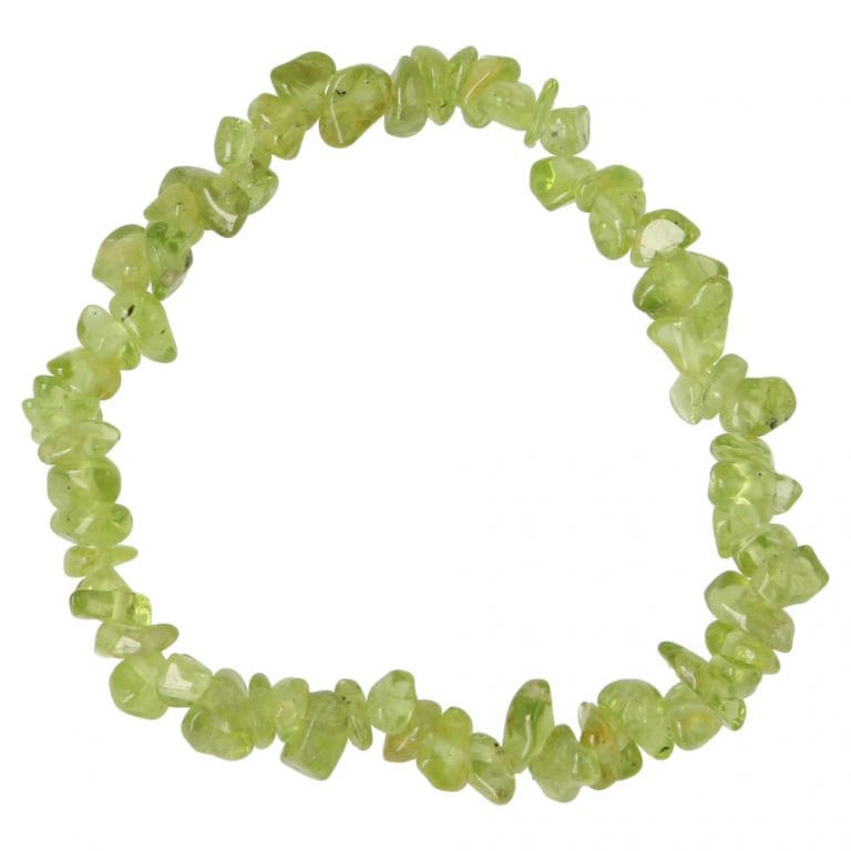 Peridoot armband in split uitvoering aan rekbaar koord
