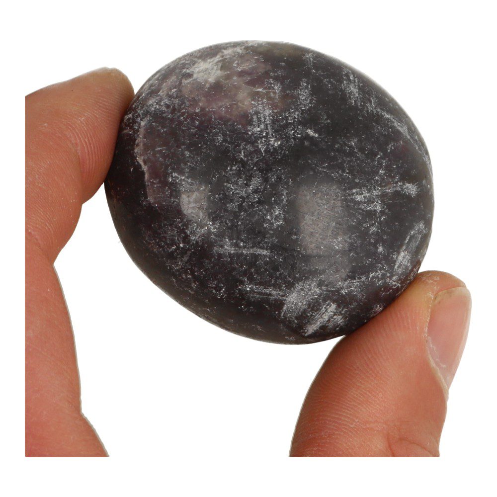 Fraaie glimmend paarse lepidoliet knuffelsteen van 5-6cm groot - voorbeeld 2