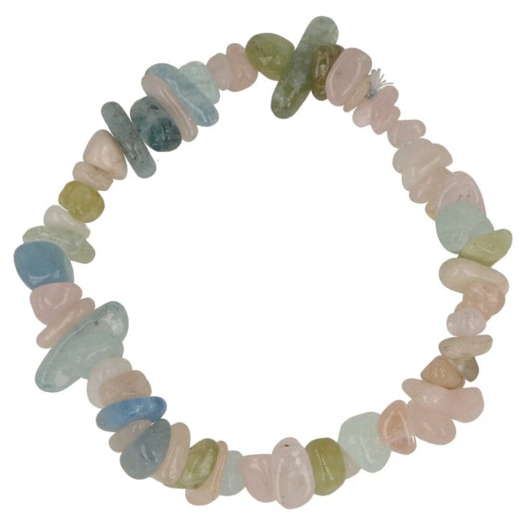 Aquamarijn met morganiet armband in splituitvoering