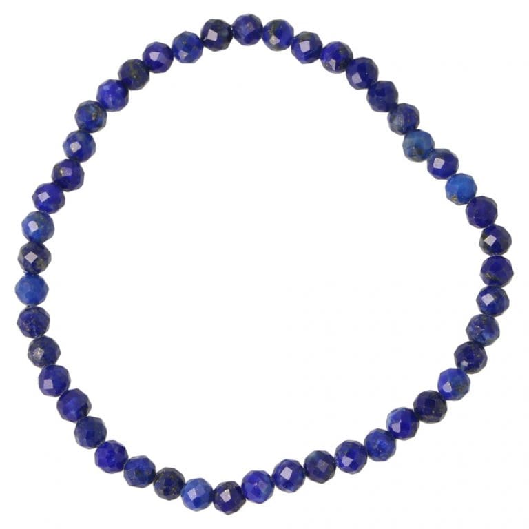 Lapis lazuli armband gefacetteerd aan rekbaar koord