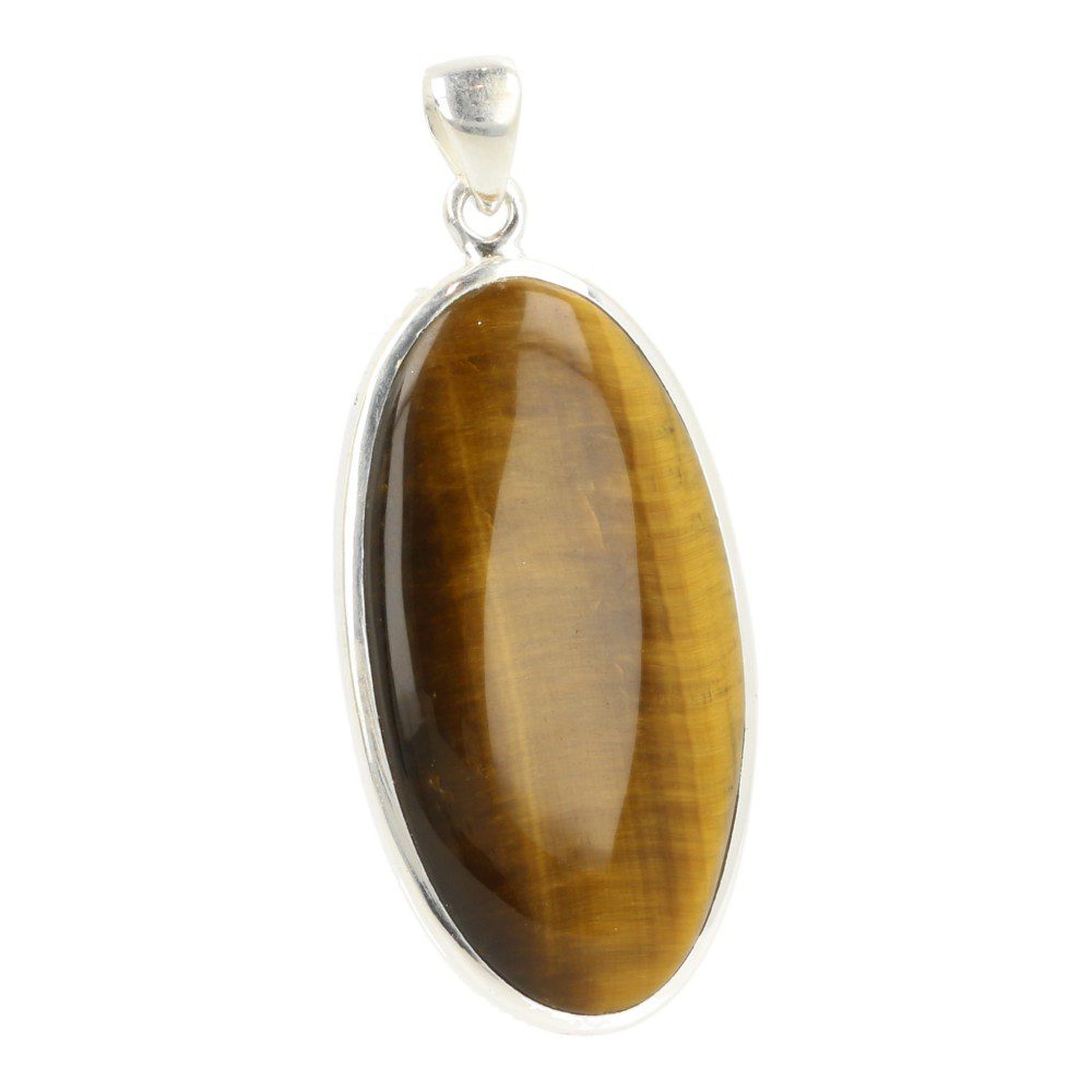 Tijgeroog hanger in zilver 'nr1'
