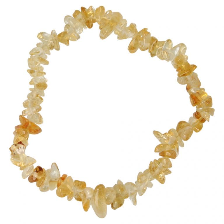 Gebrande citrien armband split aan rekbaar koord