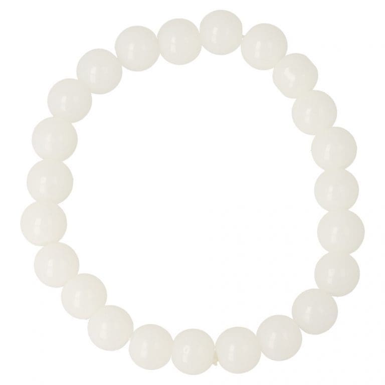 Witte jade armband met kralen van 8mm