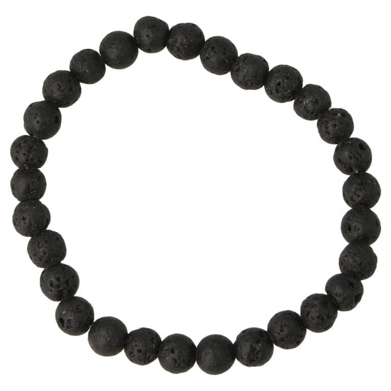Lavasteen armband met kralen van 6mm