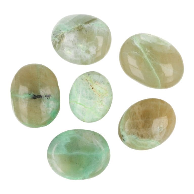 Groene maansteen trommelsteen uit Madagaskar