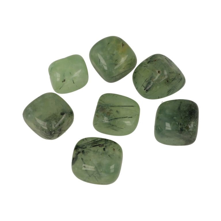 Prehniet trommelsteen met epidoot van 2,5cm