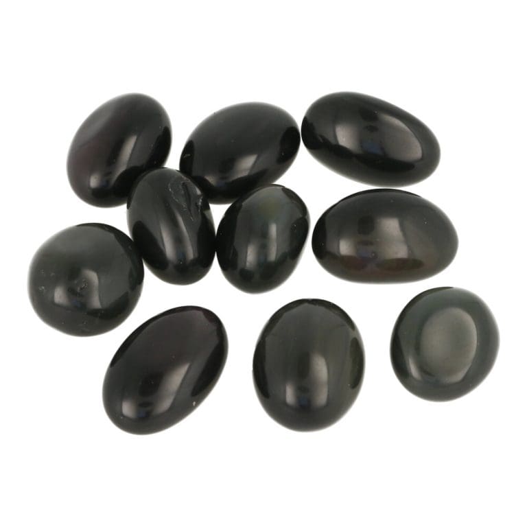 Regenboogobsidiaan trommelsteen