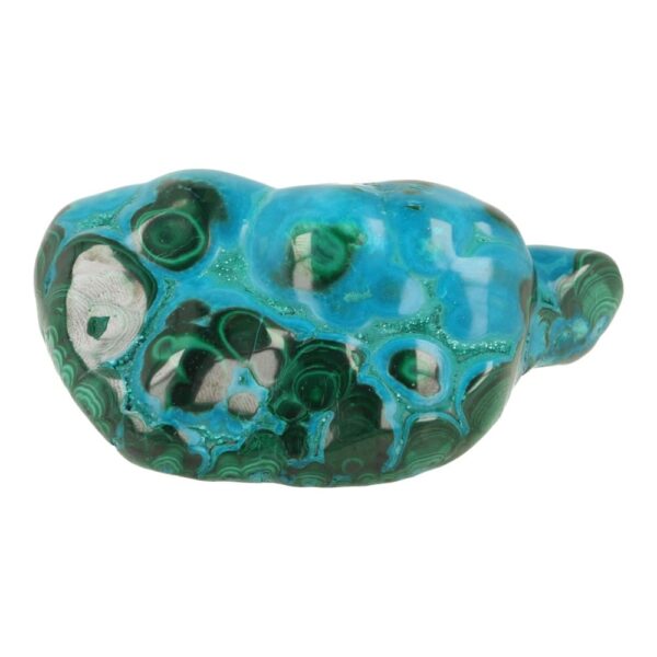 Prachtig gepolijste malacolla van bijna 9cm lang en fraaie kleuren en structuren