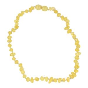 Matgele barnsteen babyketting met kliksluiting