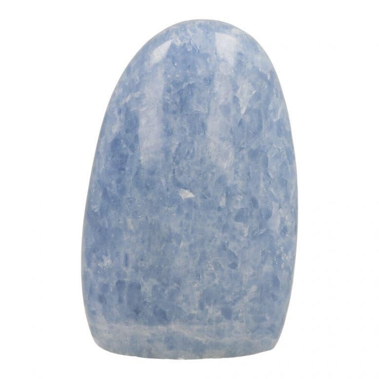 Blauwe calciet gepolijst van 12cm hoog uit Madagaskar