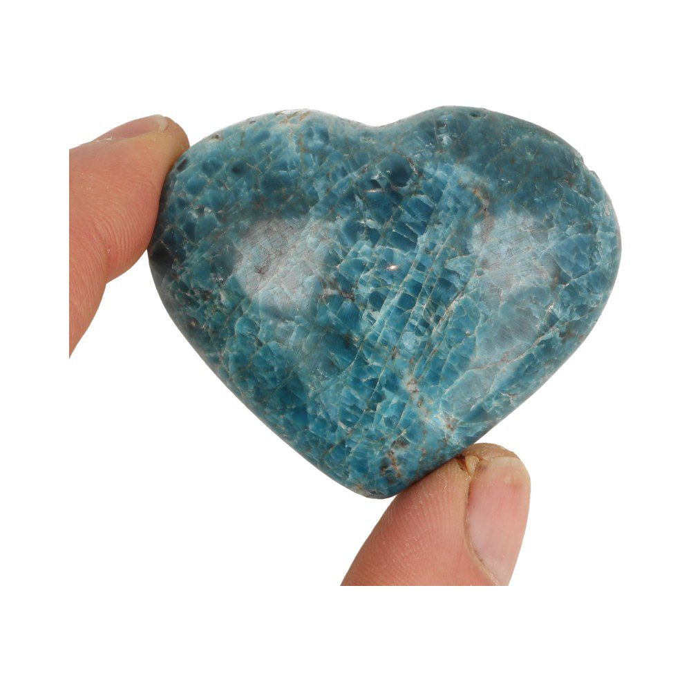 Achterzijde van Mooi blauwe apatiet hartje van 6cm breed