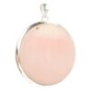 Roze opaal hanger in zilver van 4cm hoog