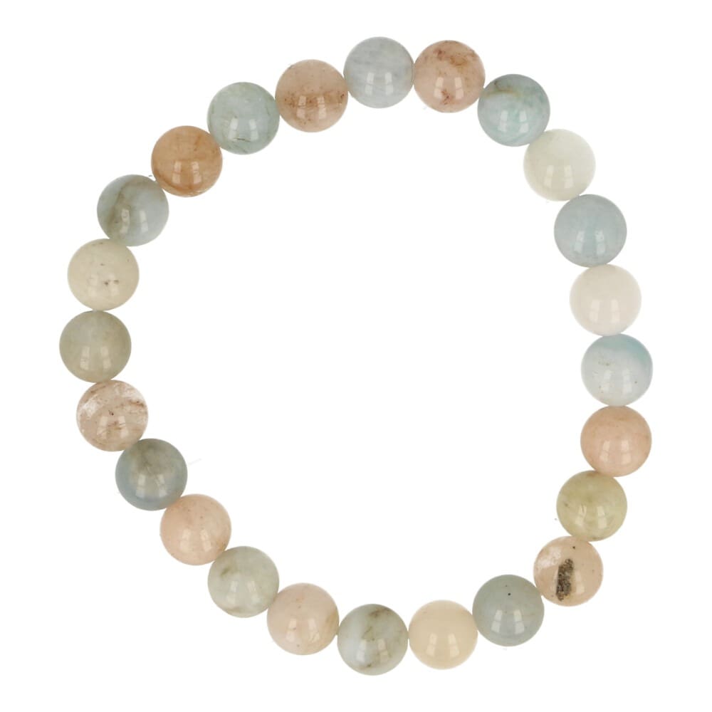 Aquamarijn met morganiet armband 8mm