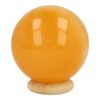 Oranje calciet bol van 4cm doorsnede met houten ringetje