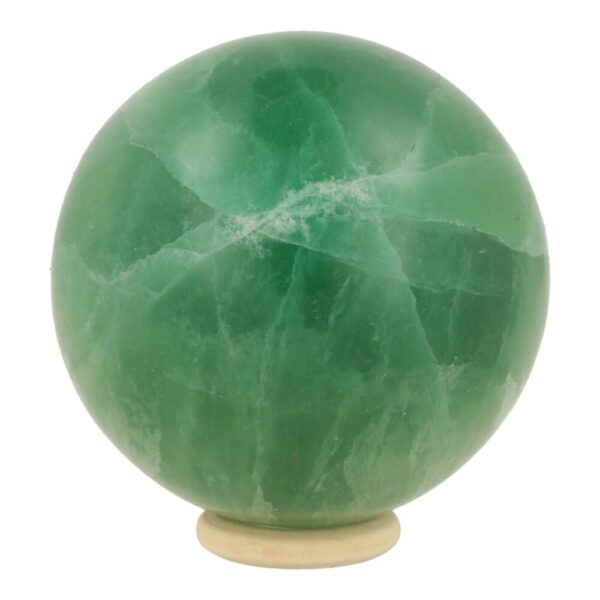 Fraaie helder groene fluoriet bol van 76mm