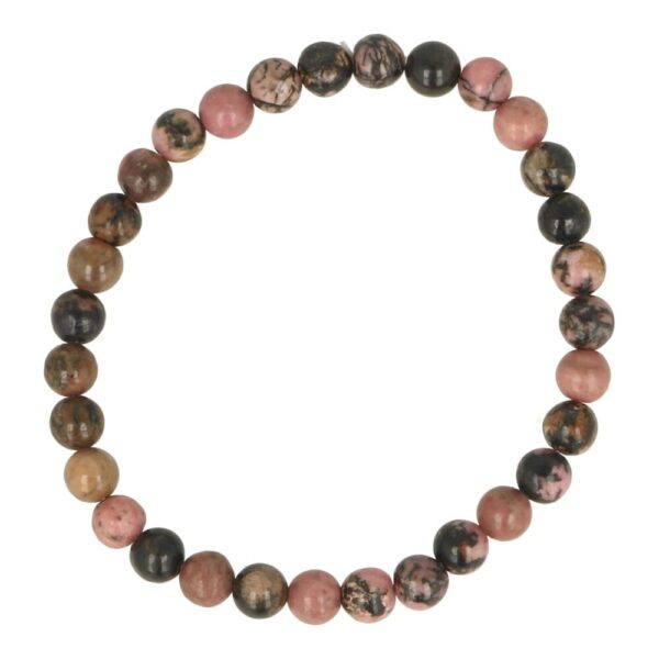 Rhodoniet armband met 6mm kralen