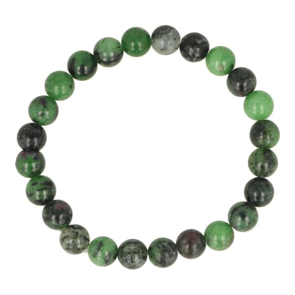 Robijn in zoisiet armband 8mm