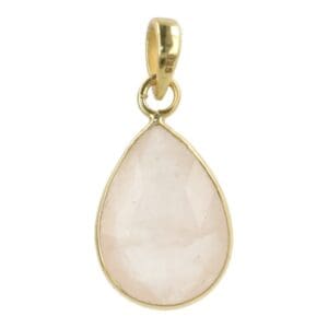 Rozenkwarts hanger in goud