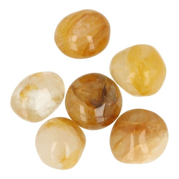 Gele golden healer trommelsteen van 2,5-3cm