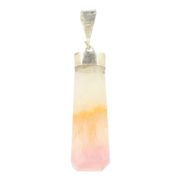 Roze aragoniet hanger met zilveren oogje