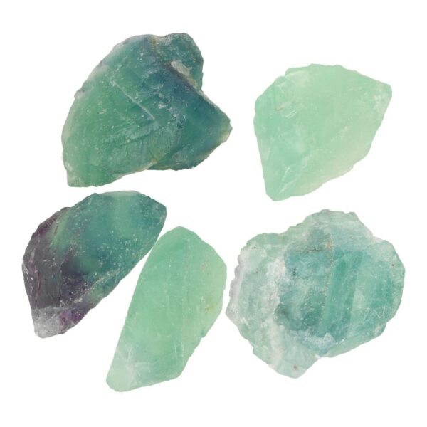 Ruwe stukken fluoriet van 4-5cm groot