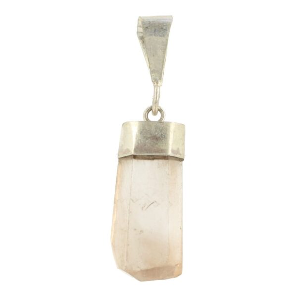 Fraaie geslepen topaas hanger met zilveren kapje