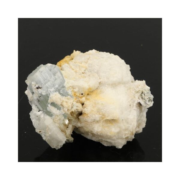 Fraai ruw stuk met groot aquamarijn kristal op matrix