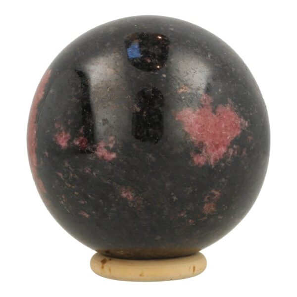 Fraaie donkere rhodoniet bol met diameter van ruim 8cm