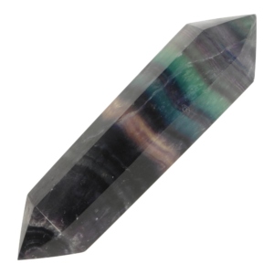 Fraaie regenboog fluoriet dubbeleinder van ruim 10cm lang