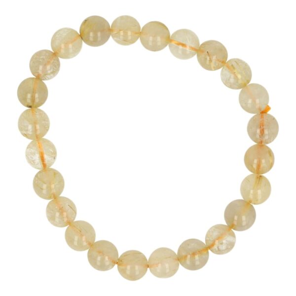 Fraaie rutielkwarts armband met kralen van 8mm aan rekbaar koord