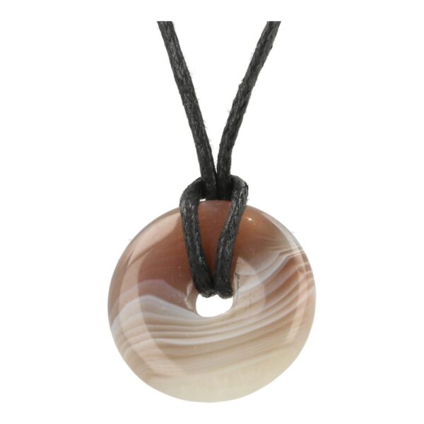 Fraaie Botswana agaat donut hanger met diameter van 2,5cm