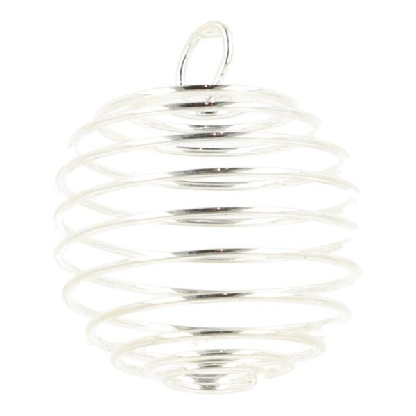 Zilverkleurig kooitje om trommelstenen als hanger te kunnen gebruiken