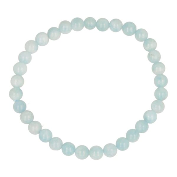 Mooie blauwe aquamarijn armband met kralen van 6mm en lengte van 17cm