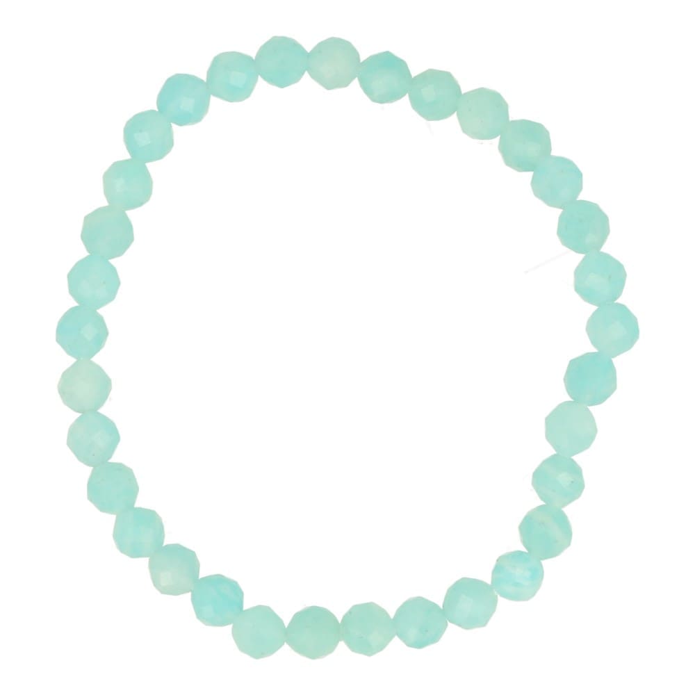 Amazoniet kinderarmband met lengte van 18cm en facet geslepen kralen van 4mm