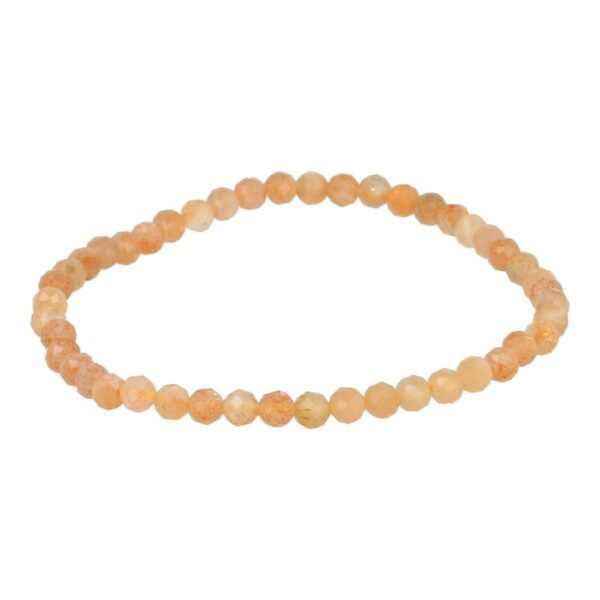Fraaie zonnesteen armband met facetgeslepen kraaltjes van 4mm groot