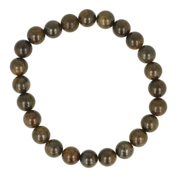 Fraaie bronziet herenarmband met kralen van 8mm