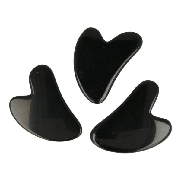 Zwarte obsidiaan Gua Sha of gezichtschraper