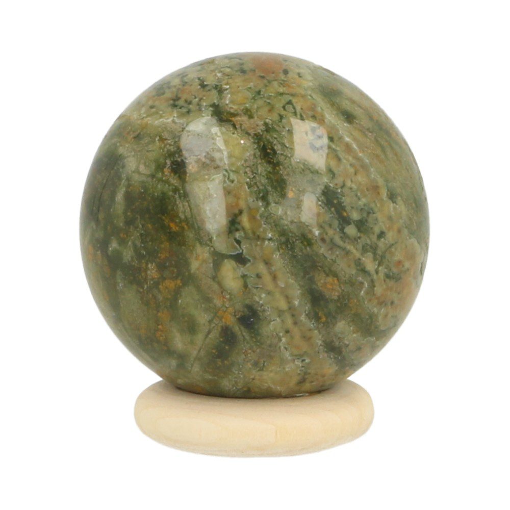 Leuke rhyoliet bol van 3cm op houten ring - voorbeeld 2