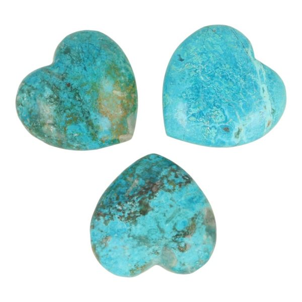 Fraai blauw chrysocolla hartje van 3cm breed