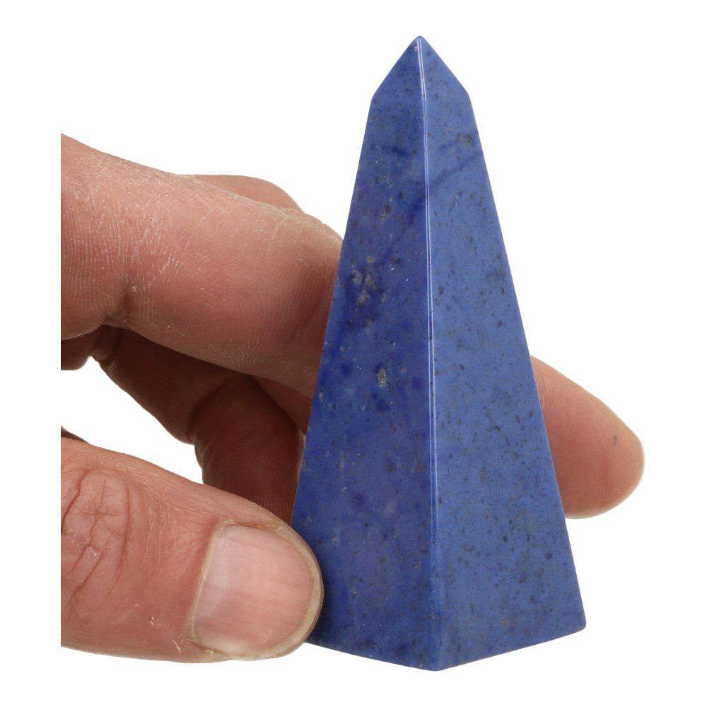 Prachtige dumortieriet obelisk of geslepen punt 'nr1' van 8cm hoog - in hand