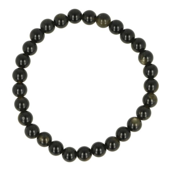Fraaie goudglans obsidiaan armband met kralen van 6mm
