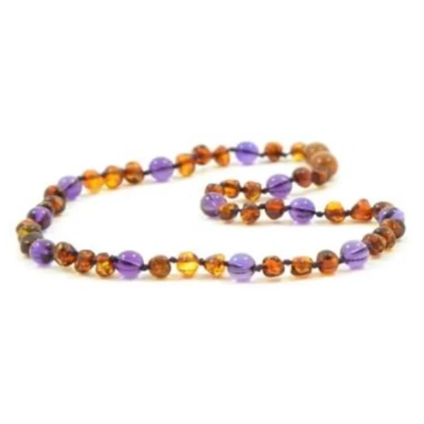 Barnsteen babyketting met amethist