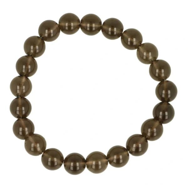 Mooie donkere rookkwarts herenarmband met kralen van 10mm
