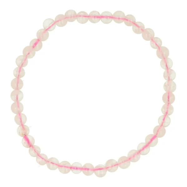Fijne rozenkwarts armband met kralen van 4mm