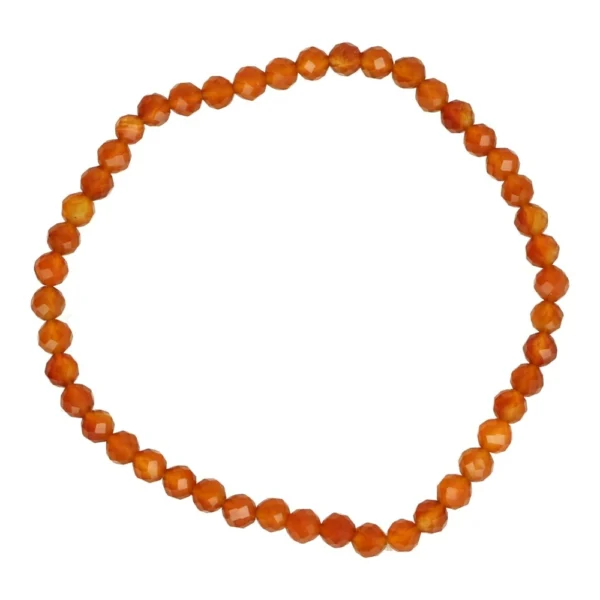 Fraaie carneool armband met facet geslepen kralen van 4mm