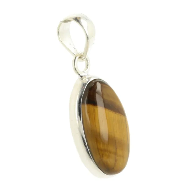 Mooie fijne tijgeroog hanger in zilver met fijne glans 'nr15'