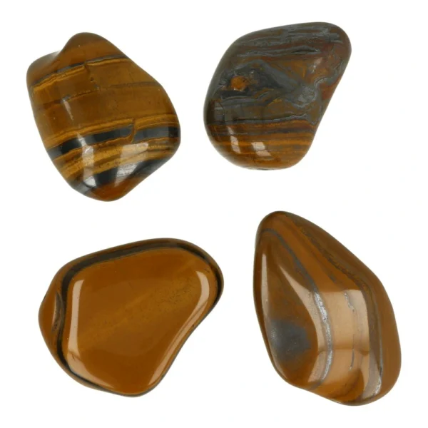 Mooie tijgeroog knuffelsteen in maat medium van 5-5,5cm lang