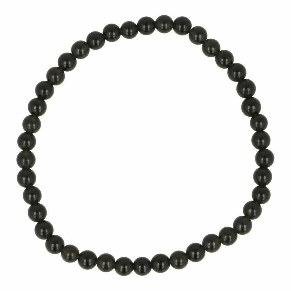 Zwarte obsidiaan armband 4mm - 17cm