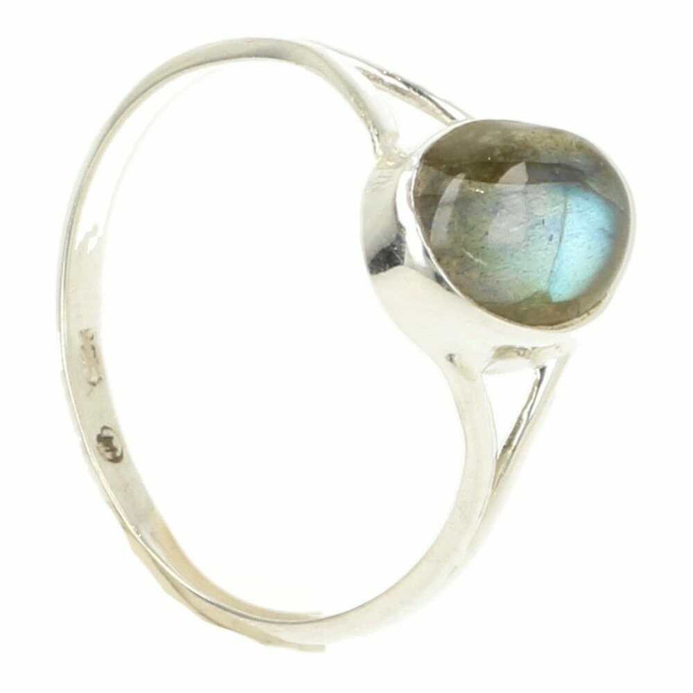 Labradoriet ring ovaal 9mm