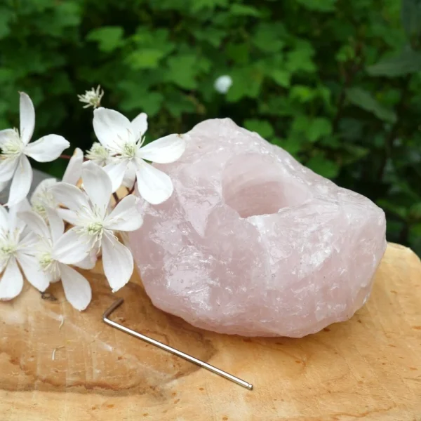 Rozenkwarts mini urn waxinelichtje houder
